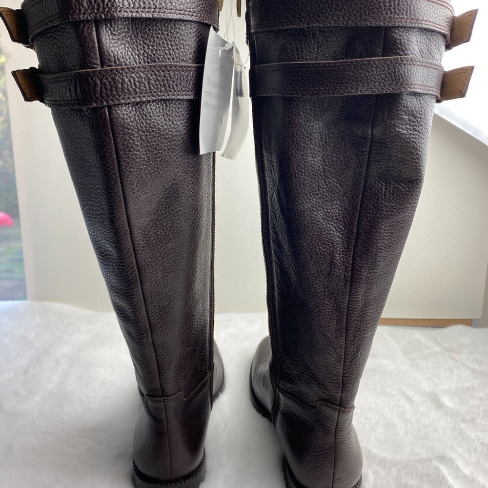 Franco Sarto Christoff Tall Brown Leather Riding Boots, NEW, Wide Calf, size 6.5 - Picture 4 of 10